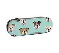 GSGCSBYMLG Astuccio in pelle stampata con volti di bulldog inglese