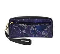 GSGCSBYMLG Astuccio per matite con mappa del mondo, piccola borsa per trucchi e articoli da toeletta da viaggio