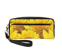 GSGCSBYMLG Astuccio per matite con stampa di girasoli e fiori gialli, piccola trousse da viaggio per articoli da toeletta