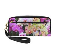 GSGCSBYMLG Astuccio per matite con stampa di orchidee, piccola trousse da viaggio per articoli da toeletta