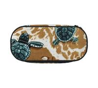 GSGCSBYMLG Astuccio per matite con stampa tartarughe sulla spiaggia, astuccio portatile per cancelleria, Nero , Taglia unica, Portamonete