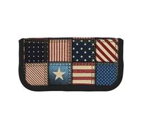 GSGCSBYMLG Astuccio per penne in tela stampata con bandiera americana patchwork custodia portatile per cancelleria