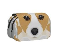 GSGCSBYMLG Astuccio portatile per cancelleria con stampa di un simpatico cane Corgi gallese a doppia conchiglia, Nero , Taglia unica, Portamonete