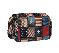 GSGCSBYMLG Astuccio portatile per cancelleria con stampa patchwork con bandiera americana, Nero , Taglia unica, Portamonete