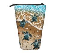 GSGCSBYMLG Astuccio telescopico verticale con stampa di tartarughe sulla spiaggia