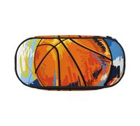 GSGCSBYMLG Basket Colorato Sketch Piacere Stampato Matita Bag Matita Caso di Cancelleria Portatile, Nero , Taglia unica, Portamonete