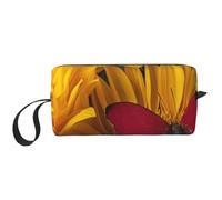 GSGCSBYMLG Beauty case da viaggio con girasoli gialli con farfalla rossa stampata