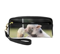 GSGCSBYMLG Beauty case da viaggio con stampa di maiali che mangiano gelato