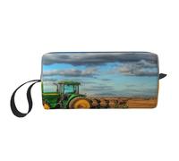 GSGCSBYMLG Beauty case da viaggio con stampa di trattore della fattoria di fantasia, piccola borsa per il trucco