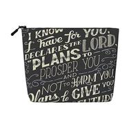 GSGCSBYMLG Beauty case da viaggio in canapa finta con stampa "I Know The Plans Have You Declares Lord", Nero , Taglia unica