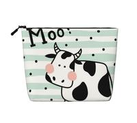 GSGCSBYMLG Beauty case da viaggio in canapa finta stampata a pois con mucca carina, Nero , Taglia unica