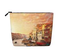 GSGCSBYMLG Beauty case da viaggio in canapa finta stampata con vista sul canale di Venezia, Nero , Taglia unica