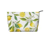 GSGCSBYMLG Beauty case da viaggio in velluto a coste stampato con limoni tropicali freschi, Nero , Taglia unica