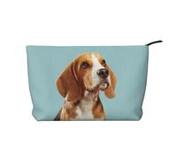 GSGCSBYMLG Beauty case da viaggio in velluto a coste stampato con simpatico cane Beagle, Nero , Taglia unica