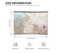 GSGCSBYMLG Beauty case riutilizzabile con fiore zen blu con stelle marine sulla spiaggia stampata carta cosmetica borsa cosmetica