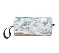 GSGCSBYMLG Bella stella marina 3D sulla spiaggia sabbia stampata ricevono borsa piccola borsa trucco borsa da viaggio borsa da toilette