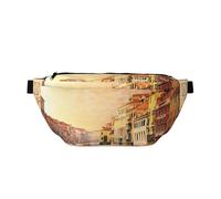 GSGCSBYMLG Bella Venezia Canal View Stampato Crossbody Marsupio Marsupio Casual Borsa Petto