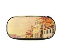 GSGCSBYMLG Bella Venezia Canal View Stampato Matita Bag Pencil Case Portatile Cancelleria Caso, Nero , Taglia unica, Portamonete