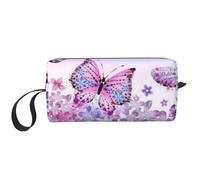 GSGCSBYMLG Bella viola farfalla arte stampata ricevono borsa piccola borsa trucco viaggio toilette borsa