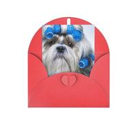 GSGCSBYMLG Biglietto di auguri con stampa di cane Shih Tzu con buste, biglietto di ringraziamento