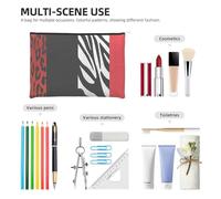 GSGCSBYMLG Borsa cosmetica riutilizzabile della borsa cosmetica della carta stampata animale rosso e della zebra