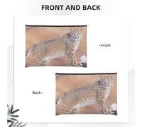 GSGCSBYMLG Borsa cosmetica riutilizzabile della borsa cosmetica stampata della lince del Canada