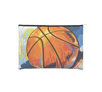 GSGCSBYMLG Borsa cosmetica riutilizzabile di carta stampata di divertimento di schizzo di pallacanestro
