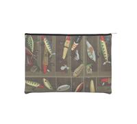 GSGCSBYMLG Borsa cosmetica riutilizzabile di carta stampata di stile dell'esca di pesca