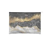 GSGCSBYMLG Borsa cosmetica riutilizzabile di carta stampata marmo bianco nero della stagnola dell'oro