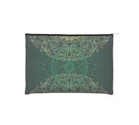 GSGCSBYMLG Borsa cosmetica riutilizzabile in carta stampata con cerchi floreali in stile mandala