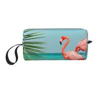 GSGCSBYMLG Borsa da toilette da viaggio con fenicottero stampato in acqua piccola borsa per il trucco