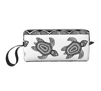 GSGCSBYMLG Borsa da toilette da viaggio con stampa a righe con tartaruga etnica