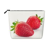 GSGCSBYMLG Borsa da toilette da viaggio con stampa di fragole in canapa finta, Nero , Taglia unica