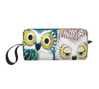 GSGCSBYMLG Borsa da toilette da viaggio con stampa di un albero di pesce persico con coppia di gufi, piccola borsa per il trucco