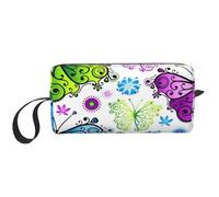 GSGCSBYMLG Borsa da toilette da viaggio con stampa farfalla variopinta primaverile piccola borsa per trucco