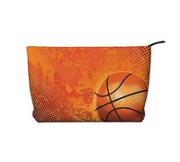GSGCSBYMLG Borsa da toilette da viaggio in velluto a coste stampata con pallacanestro, Nero , Taglia unica