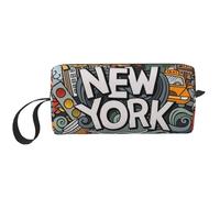 GSGCSBYMLG Borsa da viaggio con stampa artistica a tema americano di New York, piccola borsa per il trucco