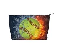 GSGCSBYMLG Borsa da viaggio in velluto a coste con stampa a tema baseball arancione con palla da baseball sul fuoco e sull'acqua, Nero , Taglia unica