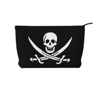 GSGCSBYMLG Borsa da viaggio in velluto a coste con stampa bandiera pirata, Nero , Taglia unica