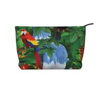 GSGCSBYMLG Borsa da viaggio in velluto a coste stampata con ara e tucano appollaiati delle foreste pluviali americane, Nero , Taglia unica