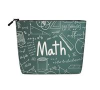 GSGCSBYMLG Borsa da viaggio per trucchi in canapa finta stampata con formule e forme teoriche e lezioni di matematica, Nero , Taglia unica