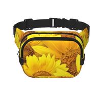 GSGCSBYMLG Borsa da viaggio quadrata a doppio strato con stampa di fiori gialli girasoli, Nero , Taglia unica