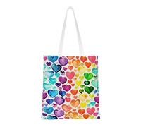 GSGCSBYMLG Borsa per la spesa con stampa di cuori arcobaleno