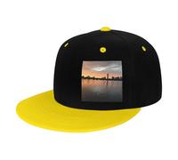GSGCSBYMLG Boston Charles River City Skyline Tramonto Stampato Bambini Contrasto Hip Hop Baseball Cap Cappello Casual, Giallo, 3-6