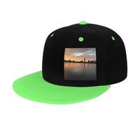 GSGCSBYMLG Boston Charles River City Skyline Tramonto Stampato Bambini Contrasto Hip Hop Baseball Cap Cappello Casual, Verde, 3-6