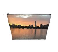 GSGCSBYMLG Boston Charles River City Skyline Tramonto Stampato Daily Storage Bag Travel Organizer Bag con Cerniera Borsa da toilette portatile, Nero , Taglia unica