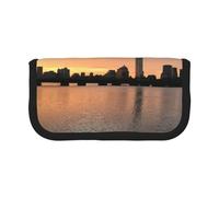 GSGCSBYMLG Boston Charles River City Skyline Tramonto stampato tela portapenne portatile cancelleria custodia custodia