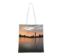 GSGCSBYMLG Boston Charles River City Skyline Tramonto stampato Totes Shopping Bag Tote Bag Lavabile