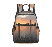 GSGCSBYMLG Boston Charles River City Skyline Tramonto stampato Zaino leggero Zaino per laptop Casual Daypack