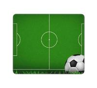 GSGCSBYMLG Campo da giuoco di calcio del campo di erba verde La palla stampata Il tappetino per mouse lavabile con bordi cuciti delicati